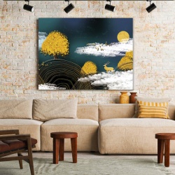 Tablou Canvas The Golden Vibes Of The Forest - Img 1