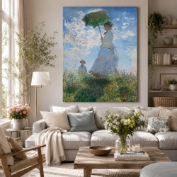 Tablou Canvas "The Woman with a Parasol" - Femeie cu umbrelă