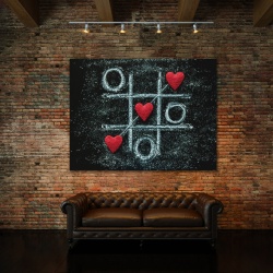 Tablou Canvas Tic Tac Toe Hearts - Img 2