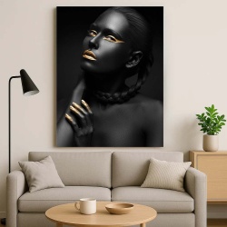 Tablou Canvas - Tribal black portrait - Img 3