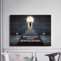 Tablou Motivational - The Key To Success Is To Start Before You Are Ready - Img 3