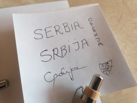 Drvena Etno Hemijska olovka sa natpisom <> SERBIA <> - Img 3