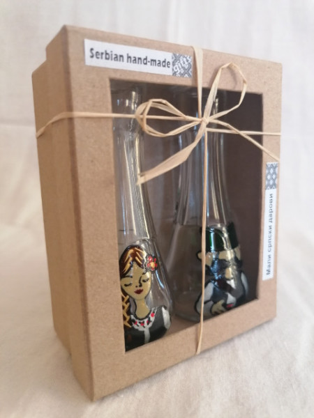 Čokanj Set br. 1 "Devojka i Gedža" - ručno oslikani fraklići