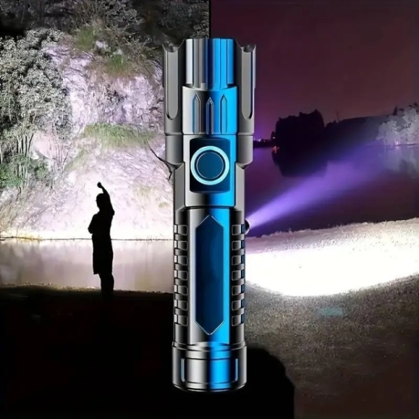 Ultra snažna LED taktička baterijska lampa sa punjivom baterijom od 1200mAh i dometom od 100m za kampovanje - Img 6