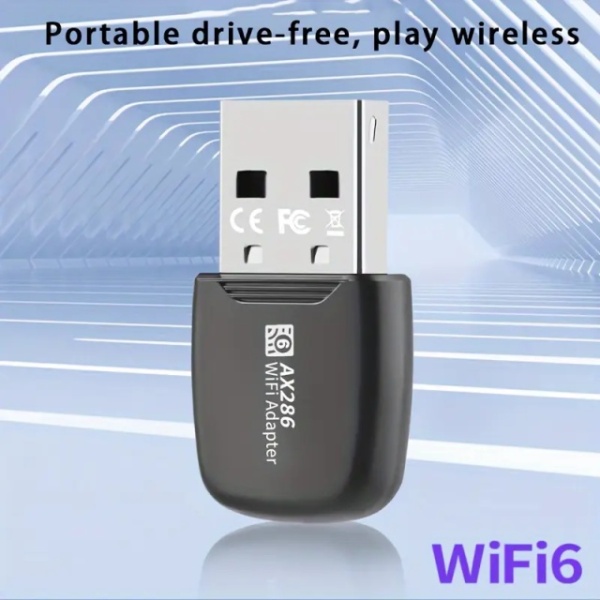 Brzi i minijaturni USB AX286M WiFi6 2.4GHz Adapter 286Mbps za Laptop i Desktop računare - Img 2