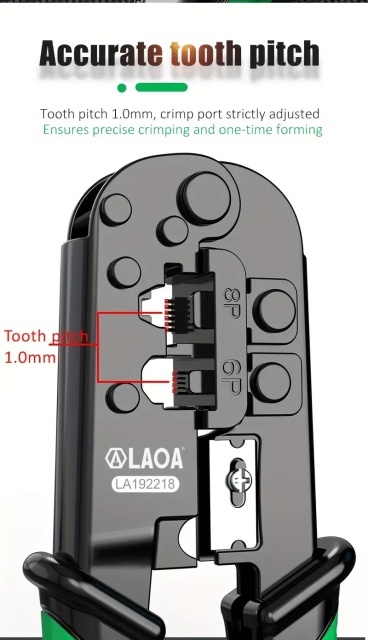 LAOA LA192218 profesionalni alat za krimpovanje RJ45/RJ11/RJ12 mrežnih kablova CAT5/5E/6 kategorija kablova - Img 2