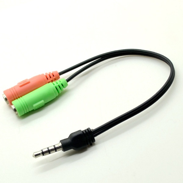3.5mm Audio Splitter Cable Adapter Male to Dual Female (Kombinovani audio ulaz za mikrofon i slušalice) - Img 2