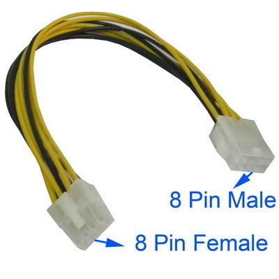 8 pin Male to 8 pin Female (EPS12V) Power Extension Cable (30cm) - Img 5