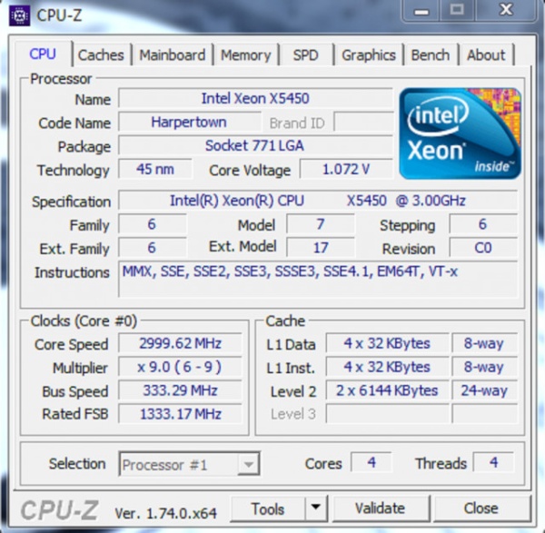 Intel Quad Core Xeon X5450 3.0GHz 12MB LGA775 - Img 2