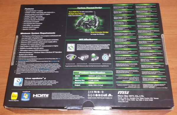 MSI GTS 450 Cyclone 512MB DDR5 128bit HDMI PCI-E - Img 3