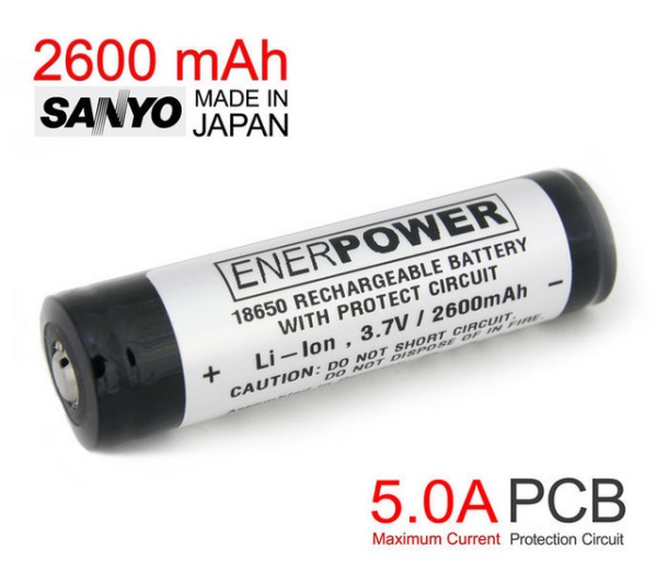 Enerpower 2600mAh 18650 Li-Ion PCB Protected - Img 4