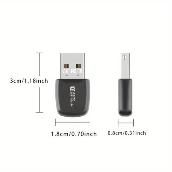 Brzi i minijaturni USB AX286M WiFi6 2.4GHz Adapter 286Mbps za Laptop i Desktop računare - Img 5