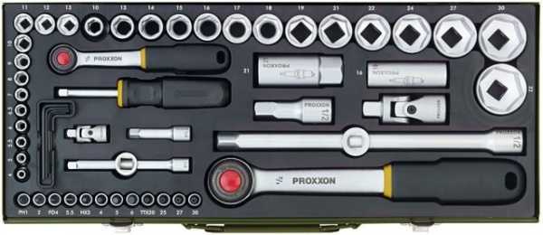 PROXXON INDUSTRIAL Germany - Profesionalni industrijski komplet 1/2" + 1/4" gedora iz 56 delova u metalnoj kutiji - Img 5