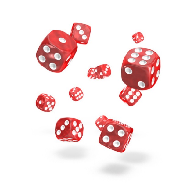 Kockice Oakie Doakie Dice D6 Marble RED 16mm (6 komada, Profesionalne Kockice Za Društvene Igre) - Img 4