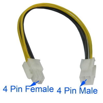 4 pin Male to 4 pin Female ATX Power Extension Cable (20cm) - Img 2