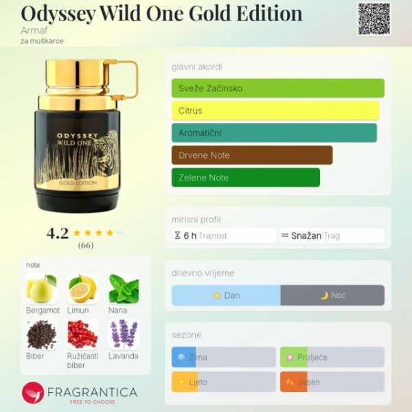 Armaf ODYSSEY WILD ONE GOLD EDITION EDP 100ml - Img 3