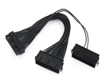 Dual PSU 24 Pin ATX Extension Splitter Cable (30cm)