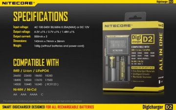 Nitecore Digicharger D2 (Inteligentni digitalni punjač za sve tipove baterija) - Img 6