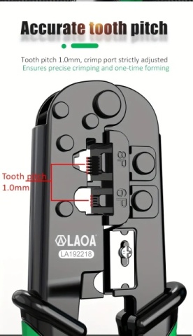 LAOA LA192218 profesionalni alat za krimpovanje RJ45/RJ11/RJ12 mrežnih kablova CAT5/5E/6 kategorija kablova - Img 2