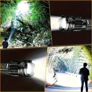 Ultra snažna LED taktička baterijska lampa sa punjivom baterijom od 2600mAh, sa podesivim fokusom i sa 7 načina rada - Img 3