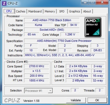 AMD Athlon 64 X2 7750 BE 2.7GHz 3MB L3 AM2+