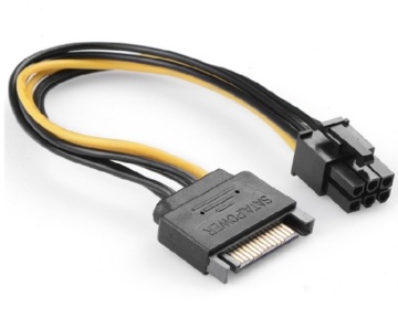 PCI-Express 6 Pin Power Adapter from Single SATA Power