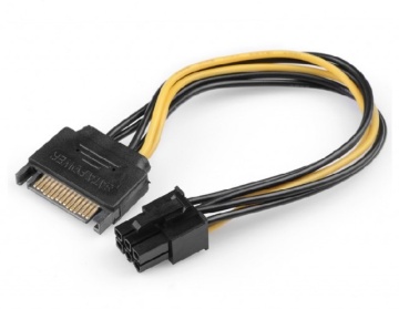 PCI-Express 6 Pin Power Adapter from Single SATA Power