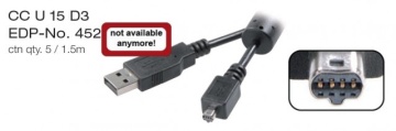 Vivanco High-Grade USB 2.0 to USB Mini B 8-pin Connection Cable for Digital Cameras 1.5m