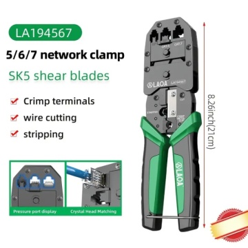 LAOA LA194567 profesionalni alat za krimpovanje RJ45/RJ11/RJ12 mrežnih kablova industrijskog kvaliteta CAT5/5E/6/7 kategorija kablova - Img 3