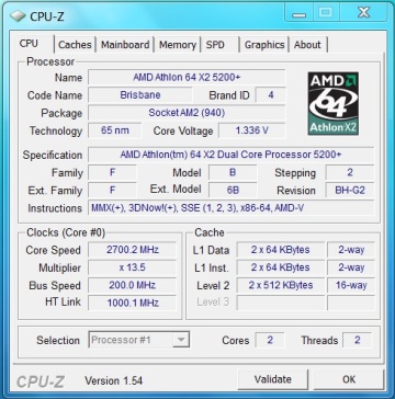 AMD Athlon 64 X2 5200+ 2.7GHz 1MB AM2
