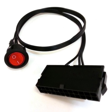 Jump Start EPS/ATX 24 Pin Power Supply Jumper On/Off Switch (Red Light, 50cm)