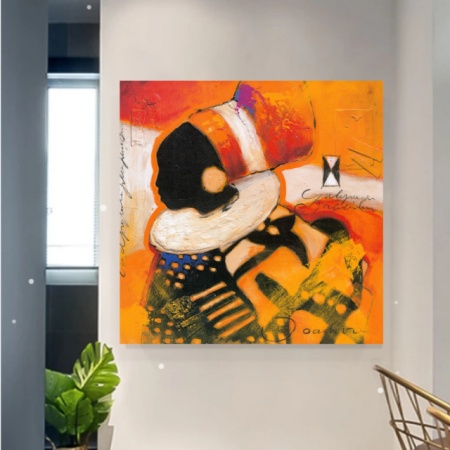 Mama malawi, uramljena slika 70x70cm - Img 2