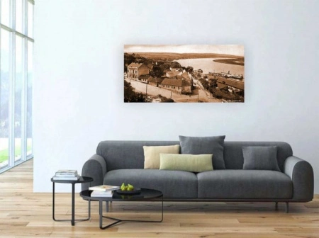 Stari Beograd, Pristaniste 1906., uramljena slika 50x100cm - Img 2