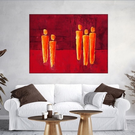 Team in red, uramljena slika 60x80cm - Img 2