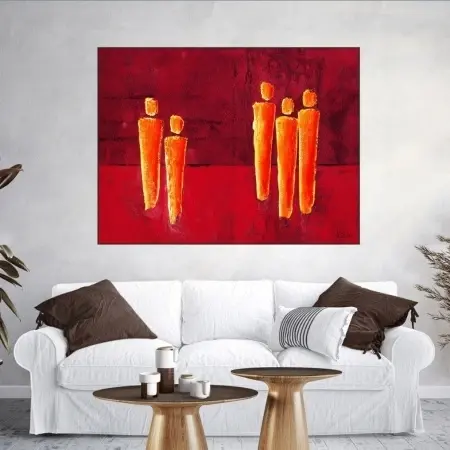 Team in red, uramljena slika 60x80cm - Img 2