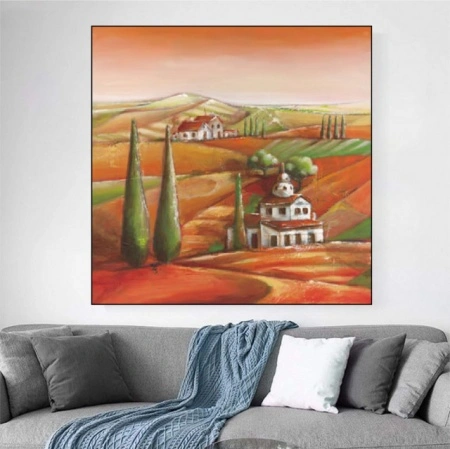 Tuscan trip 2, uramljena slika 70x70cm - Img 2