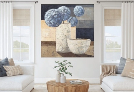 Blue flowers, framed picture - Img 2