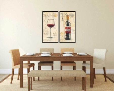 Crveno vino, dve uramljene slike 20x50cm i 30x70cm svaka - Img 2