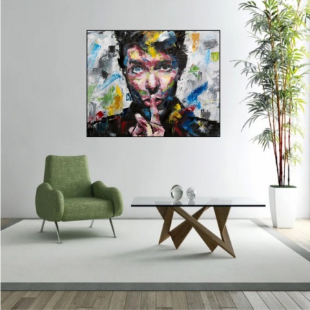D. Bowie pop art, uramljena slika 40x50cm - Img 2