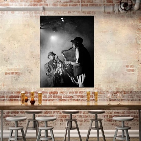 Jazz svirka, uramljena slika 40x50cm , 50x70cm i 60x80cm - Img 2