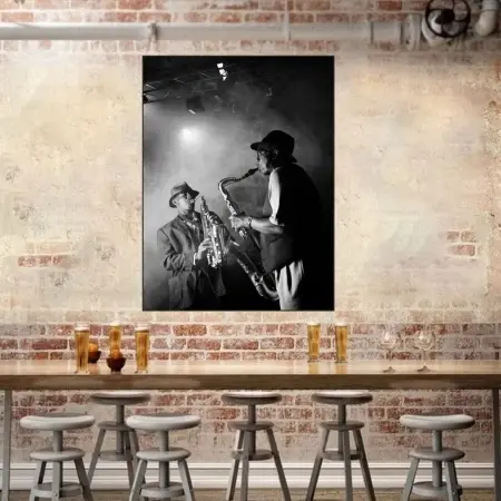 Jazz svirka, uramljena slika 40x50cm , 50x70cm i 60x80cm - Img 2