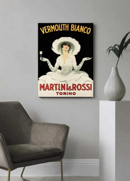 Martini i Rossi, stari poster, uramljena slika 30x40cm i 40x50cm - Img 2
