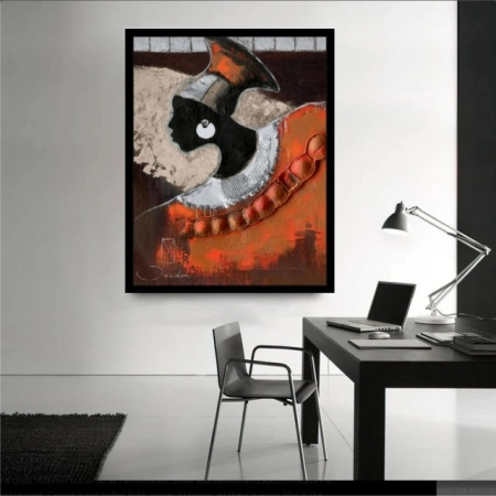 Shape on silver, framed picture - Img 2