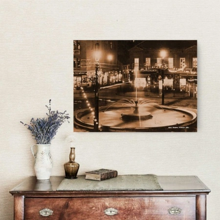 Stari Beograd, terazije fontana 1939., uramljena slika 30x40cm i 40x50cm - Img 2