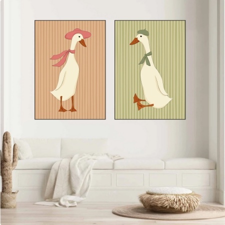 Two Ducks, uramljena slika 40x50cm , 50x70cm i 60x80cm - Img 2