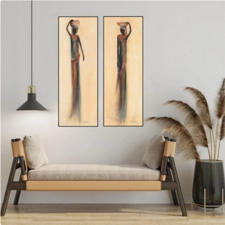 Arabeske, komplet od dve uramljene slike dimenzije 30x70cm svaka - Img 2