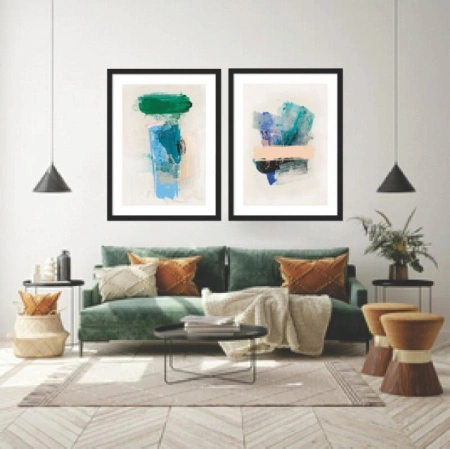 Art abstract, dve uramljene slike 30x40cm i 40x50cm svaka - Img 3