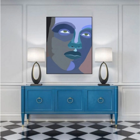 Blue face, uramljena slika 40x50cm i 50x70cm - Img 2