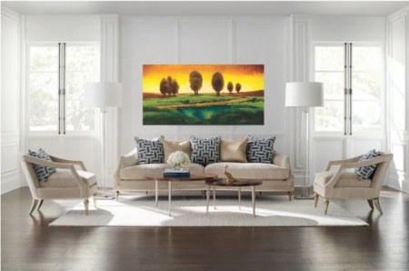 Caldo tramonto, uramljena slika 50x100cm - Img 2
