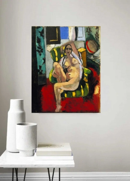 Henri Matisse, Odalisque with a Tambourine 1925., uramljena slika dimenzije 40x50cm - Img 2